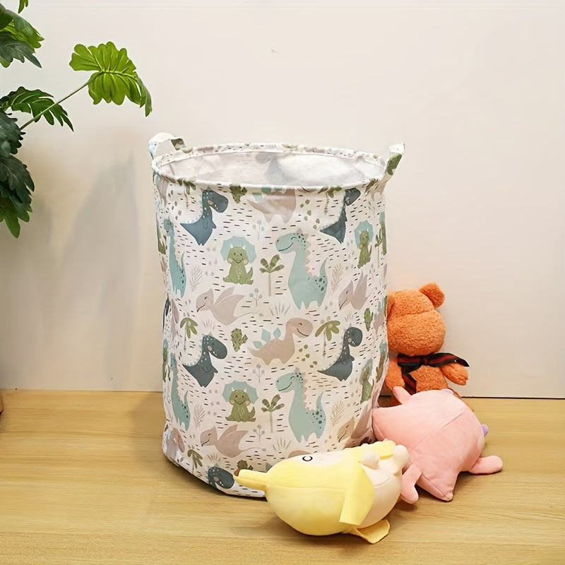 White Polyester Toy Storage Basket for Laundry and Organization