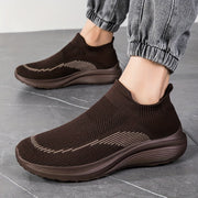 Men's Slip-On Knit Sneakers with Breathable Fabric and Non-Slip Soft Soles