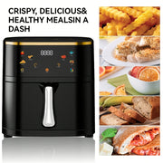 8L Raqamli Havo Fritüri Stol pechasi 6-in-1 Pishirish Past shovqinli yopishqoq savat