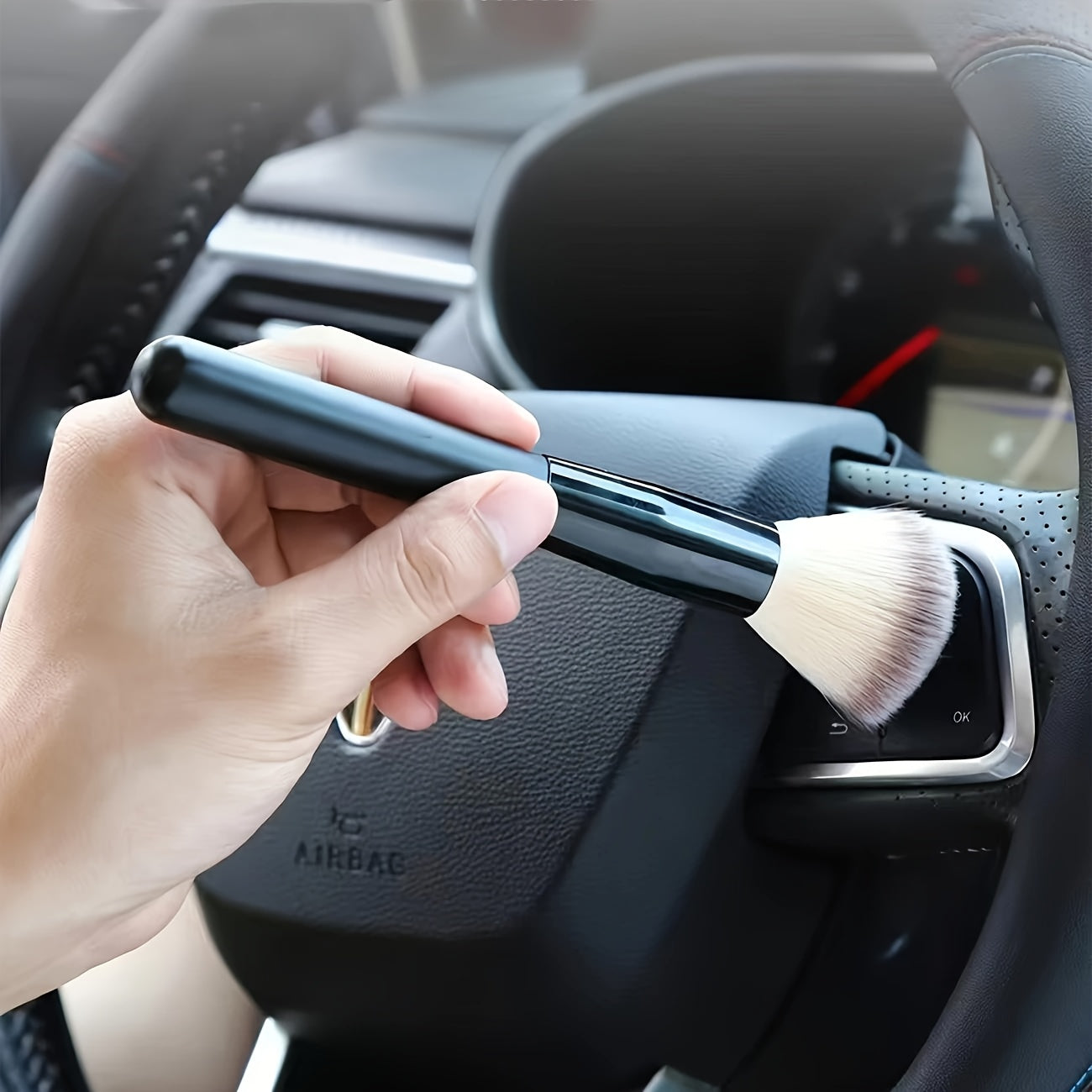 2pcs Microfiber Car Detailing Brush Soft Bristle Interior Vent Dash Cleaner