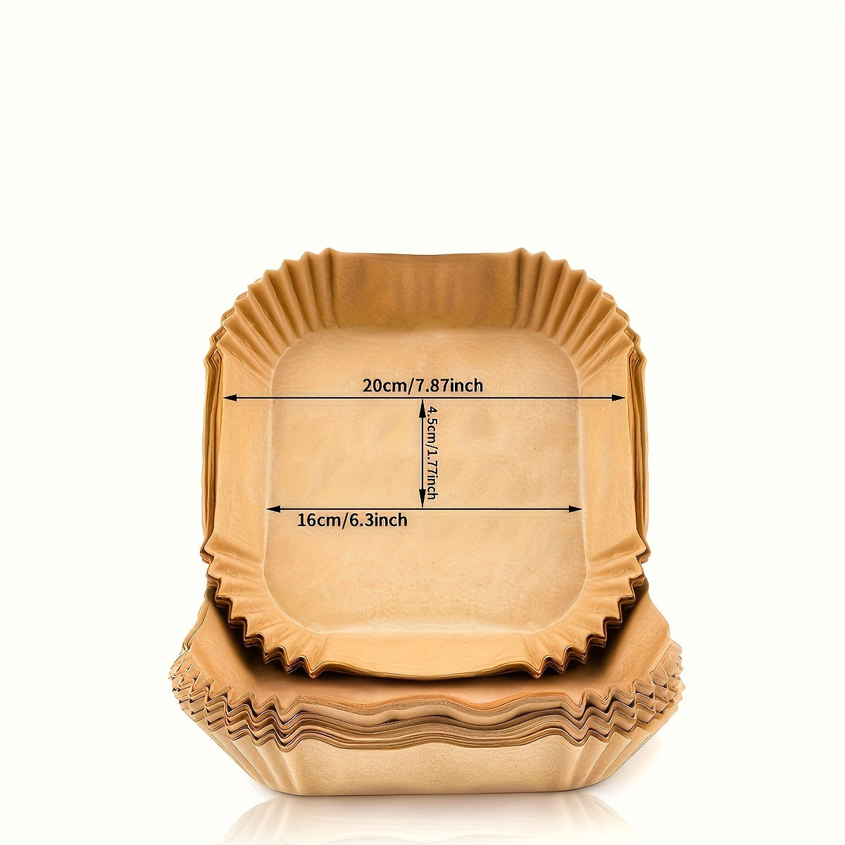 Disposable Square Paper Liners for Air Fryers 2-8QT Oil Resistant Pack of 50 100 200