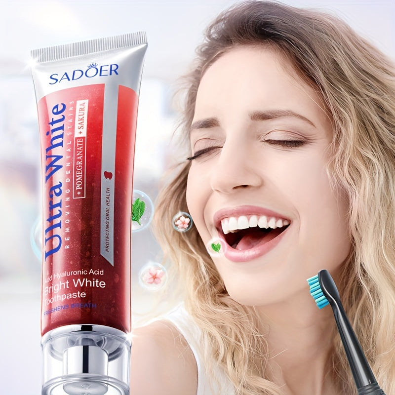 Whitening Toothpaste for Adults Floral Pomegranate Sakura Fresh Breath Fluoride-Free