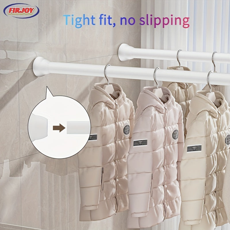 Adjustable Stainless Steel Shower Curtain Rod No-Drill Extendable for Bathroom