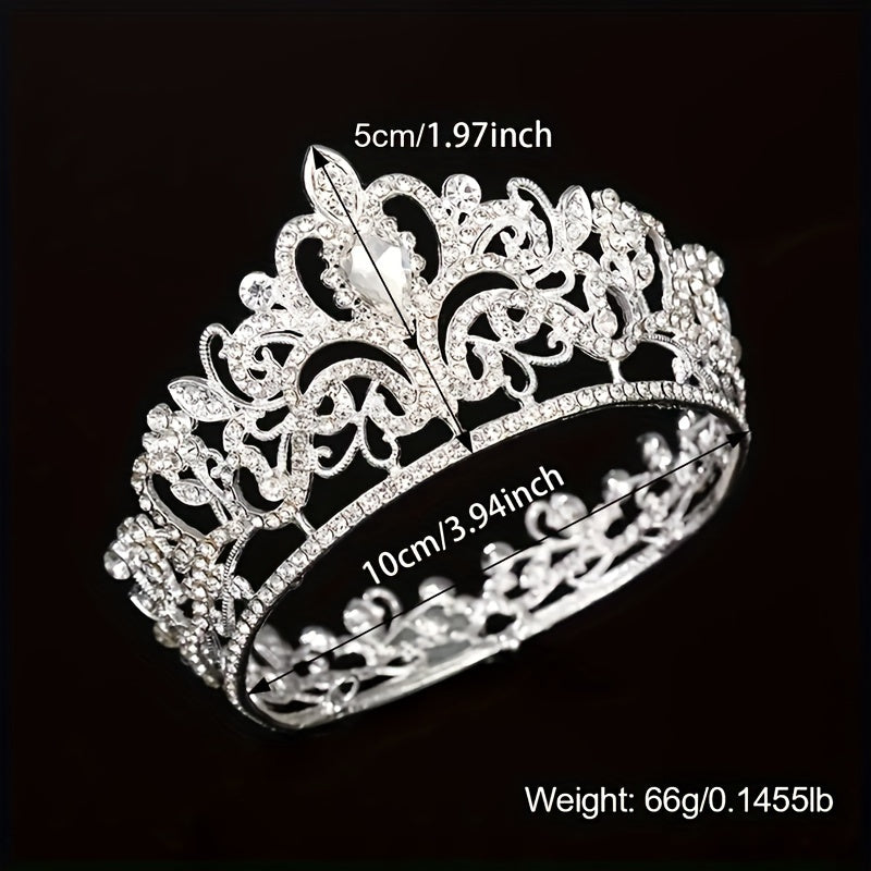To'ylar, promlar va bayramlar uchun nafis rhinestone tiara taqoni