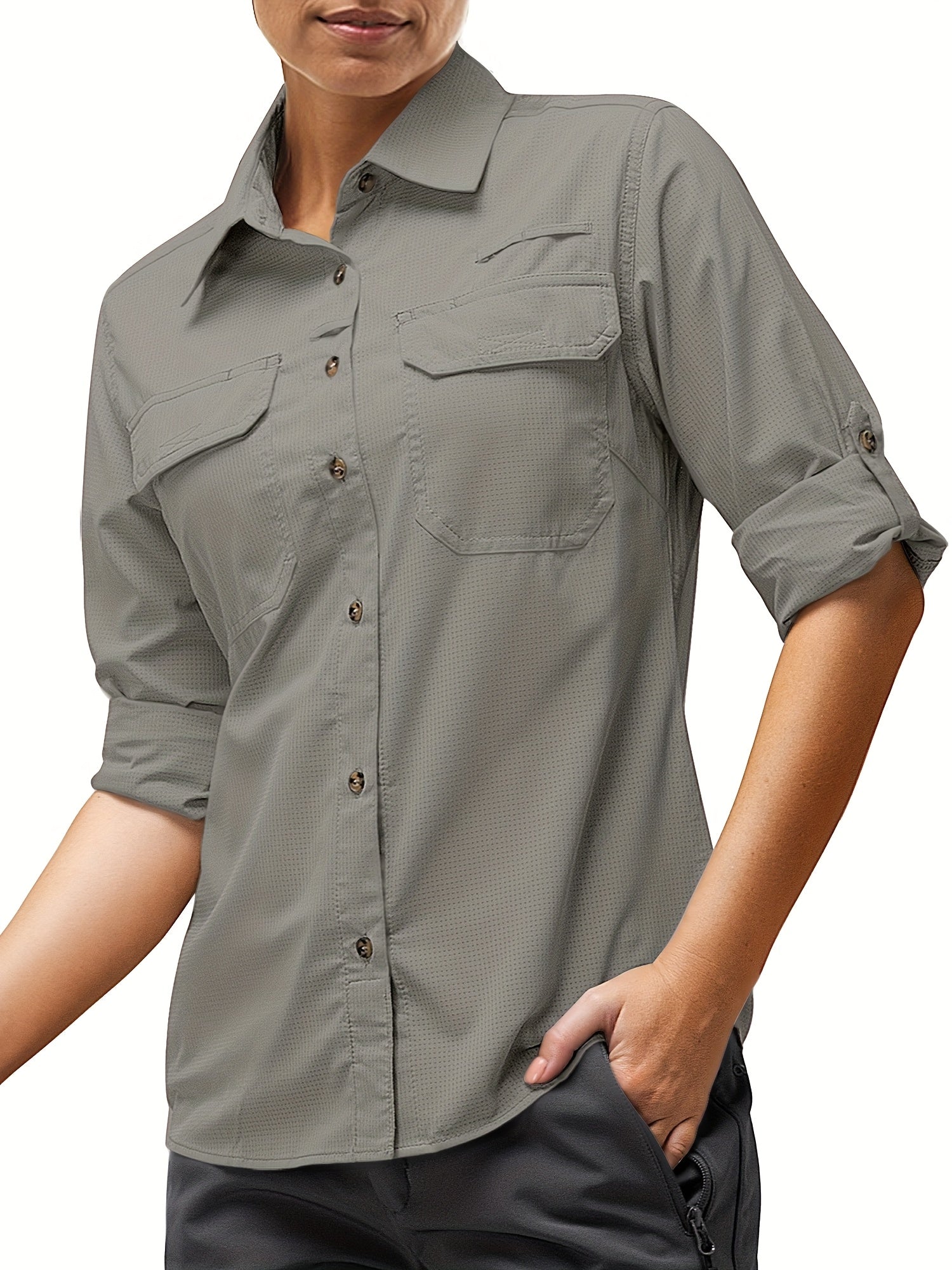 Women's Quick Dry Long Sleeve Shirt for Hiking Travel Plus Size