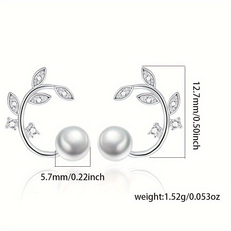 Zarif Gipoallergen 925 Sterling Silver Gul Shpanga Zirconia va Marvarid bilan bezatilgan - Ayollar uchun zamonaviy, trendy sovg'a, Har kuni kiyish va rasmiy tadbirlar uchun ideal