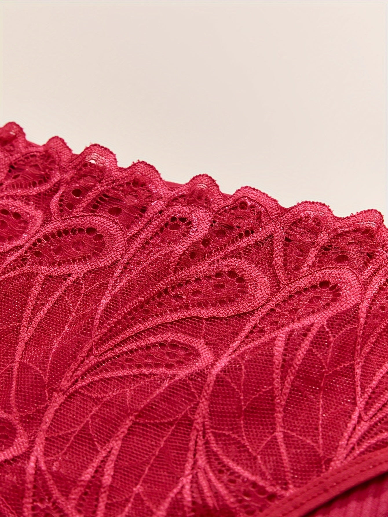 Women’s Cotton Briefs Set 4 Pieces Mid Rise Lace Solid Comfortable Stretchy