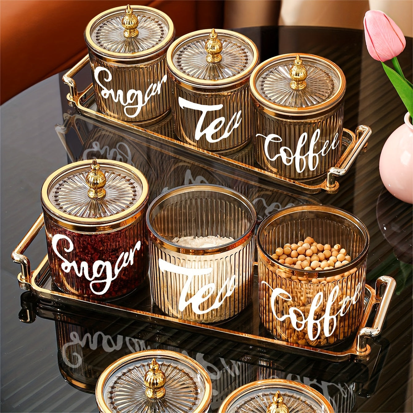 Nordic-Inspired Serving Tray Set with Candy Jar for Dried Fruits and Breakfast