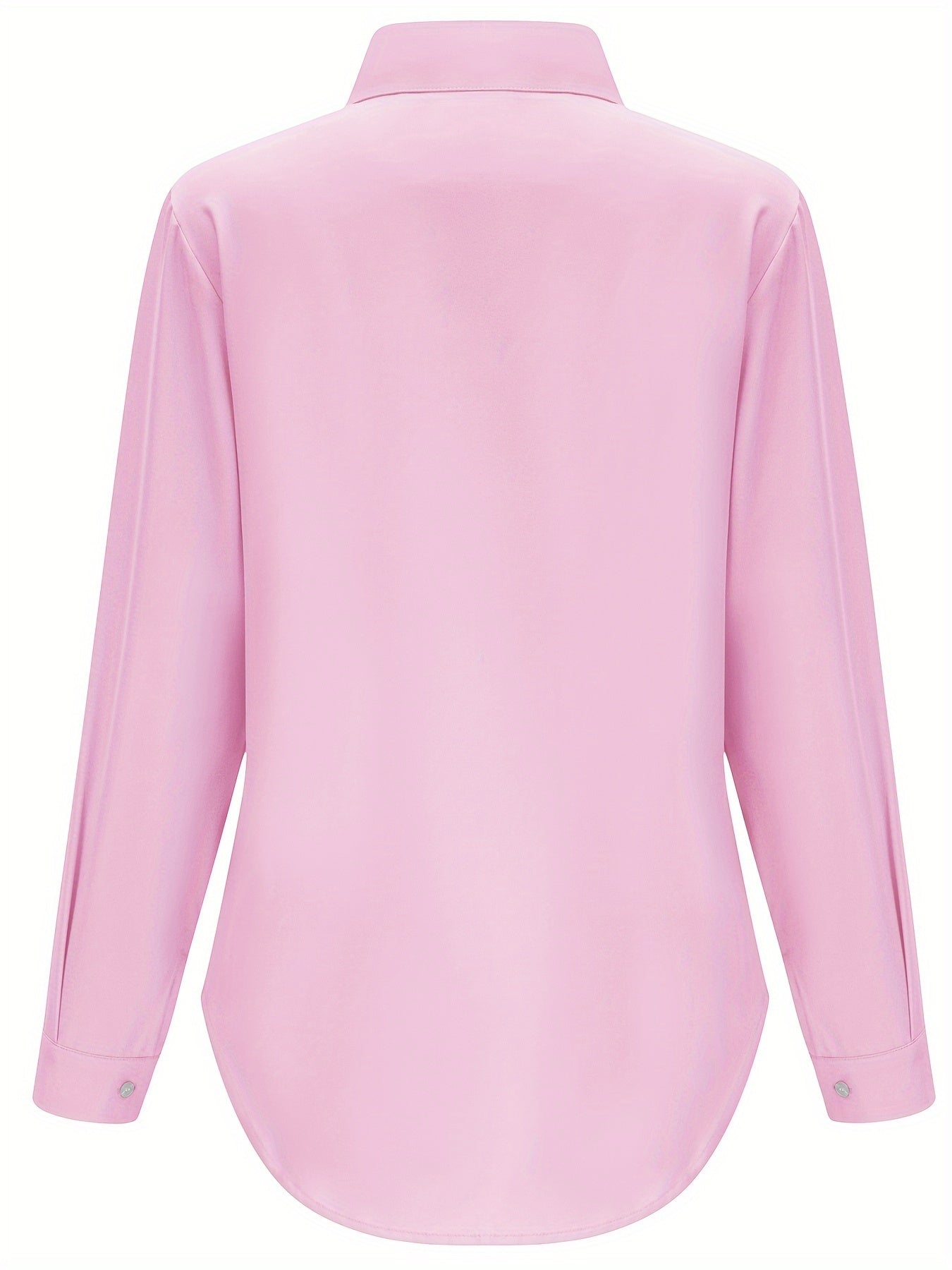 Women's Black Long Sleeve Button-Up Shirt Polyester Casual Office Wear