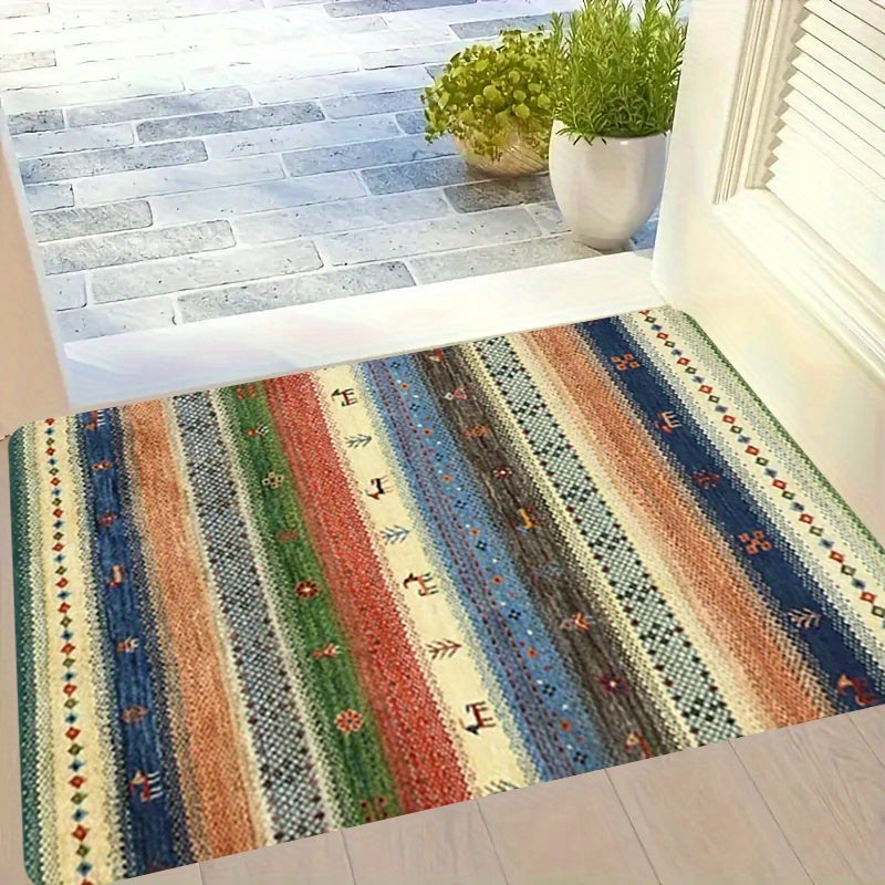 Non-Slip Kitchen Mat with Chic Print, Durable, Easy to Clean, for Living Room Porch Balcony