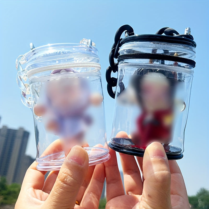 Transparent Hanging Doll Display Bag with Bubble Mart Mystery Box Design