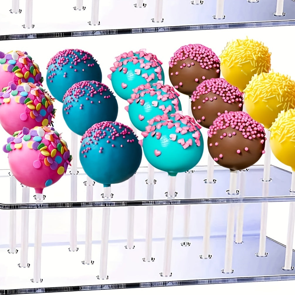 Acrylic White Cake Pop Stand for Weddings, Showers, Birthday Parties