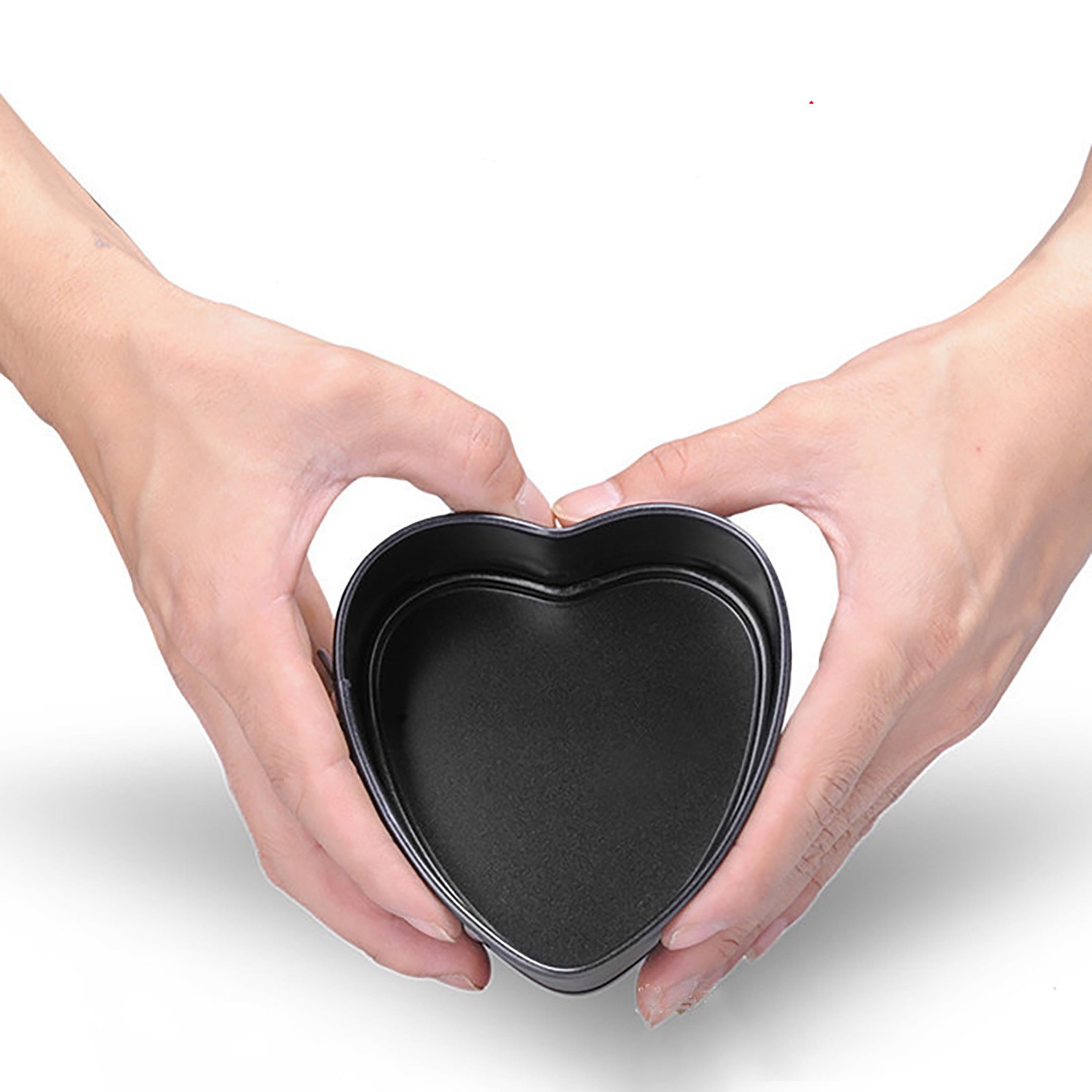 Heart-Shaped Detachable Bottom Baking Pan 10.49cm Nonstick Leakproof Cake Mold
