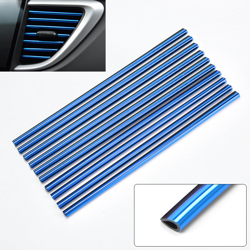 10pcs Car Vent Outlet Decor Strips U Shape Moulding Trim Door Edge Protector
