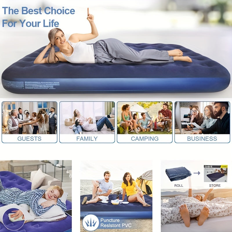 Double Height Inflatable Bed for Home and Camping PVC Air Mattress Durable