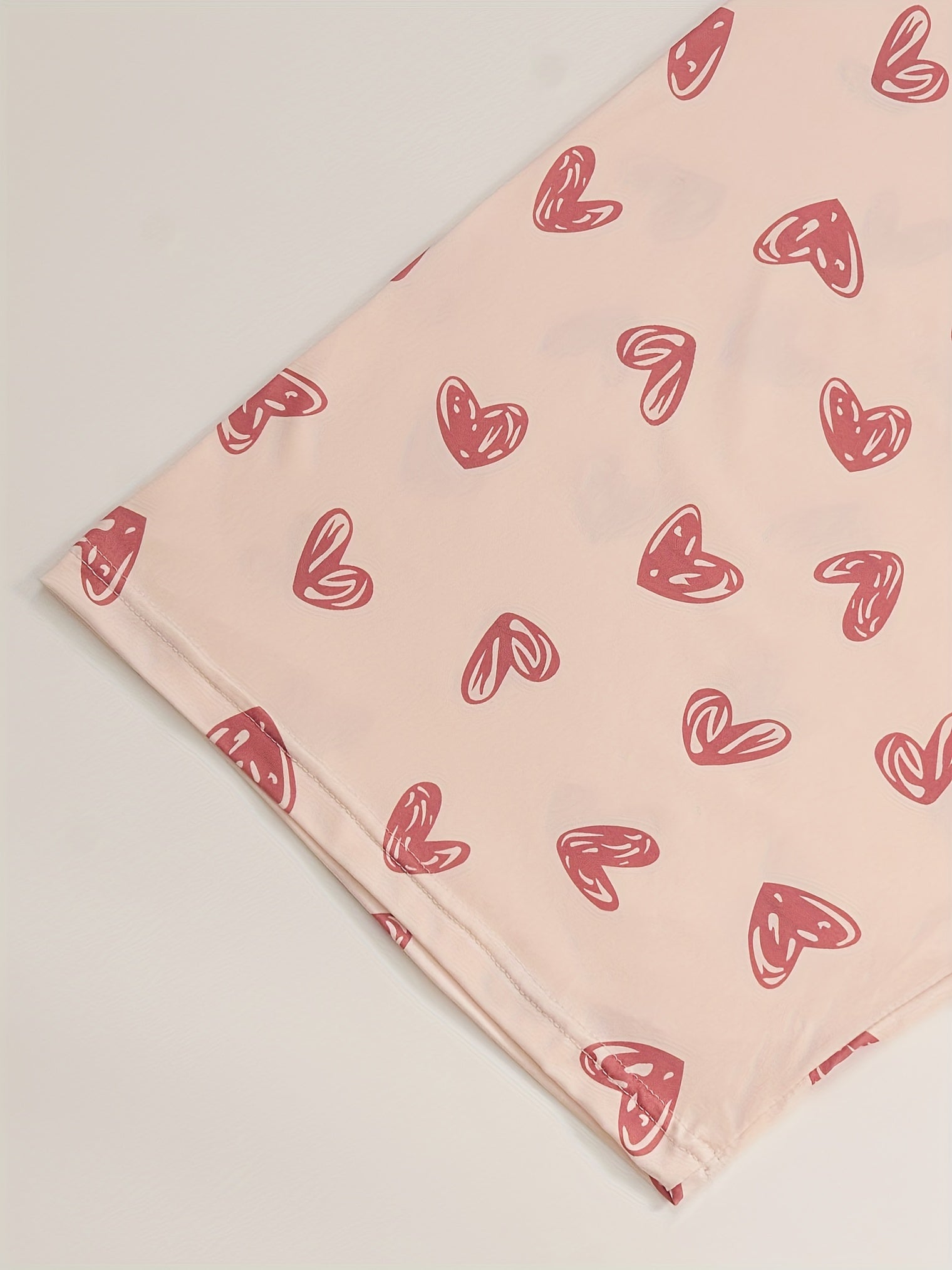 Women's Plus Size Heart Print Lounge Capri Pants Elastic Waist Pajama Bottoms