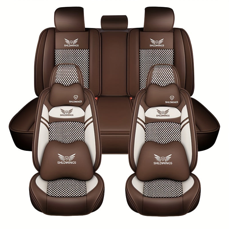 Full Cover Car Seat Covers Set Breathable Durable Universal for All Seasons