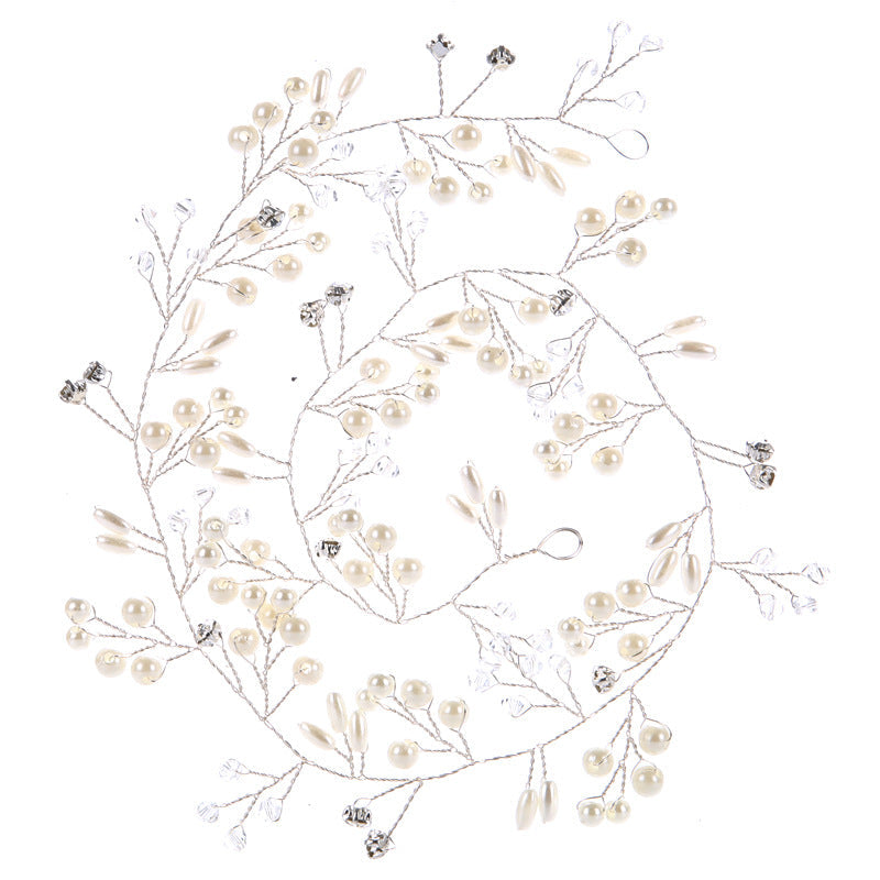 Bridal Headpiece for Weddings with Crystals Faux Pearls Hair Vine Accessories for Women