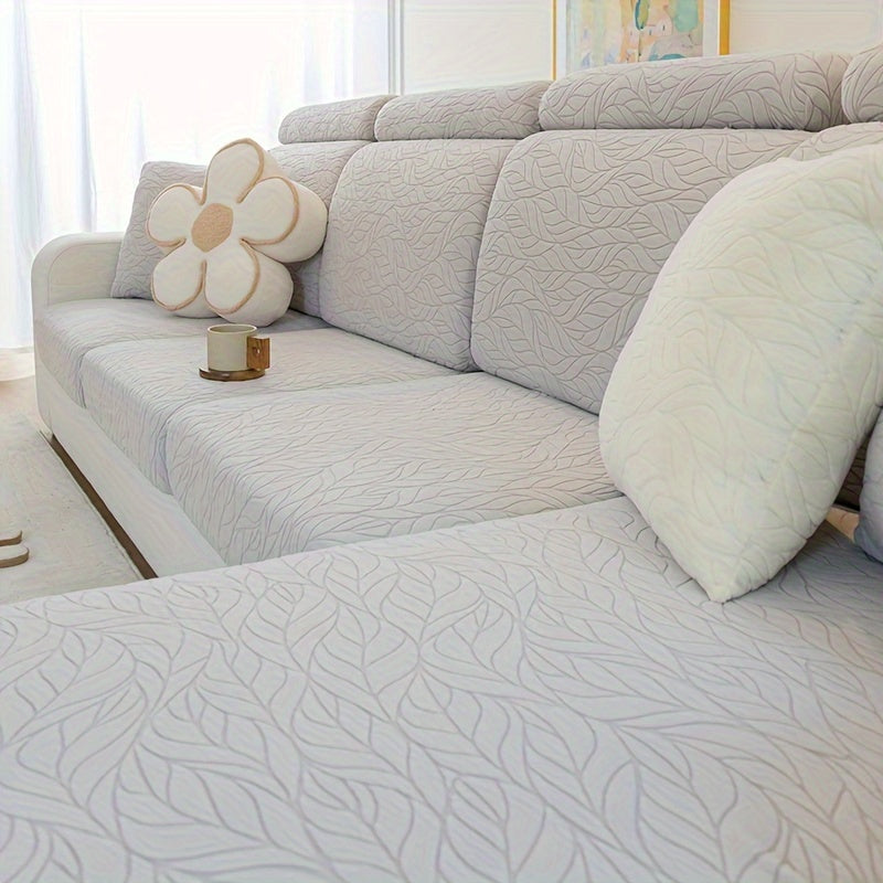 Чехол для дивана из жаккардовой ткани, растяжимый и стойкий к пятнам, универсальный размер для всех сезонов, нескользящий чехол для дивана для домашнего декора.