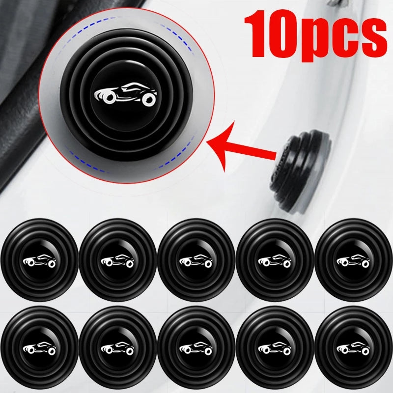 10pcs Car Door Silicone Pads Shock Absorbing Soundproofing Anti-Collision Cushions
