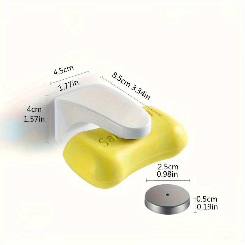 Dispensador de jabón magnético de pared con estante de almacenamiento con drenaje para baño