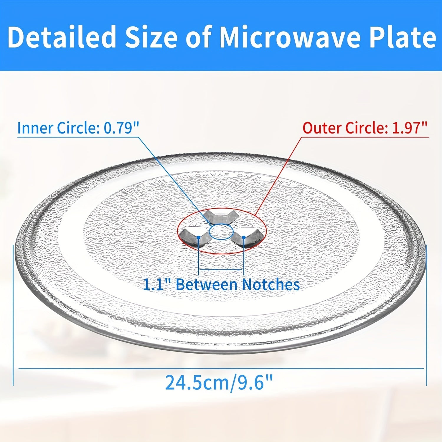 Yuqori sifatli shisha mikroto'lqinli pechka aylanuvchi plastinka - 24.38 sm o'rnini bosuvchi idish LG, GE, Magic Chef, Hotpoint, Panasonic, Kenmore bilan mos keladi. Oson tozalash matosi kiritilgan.