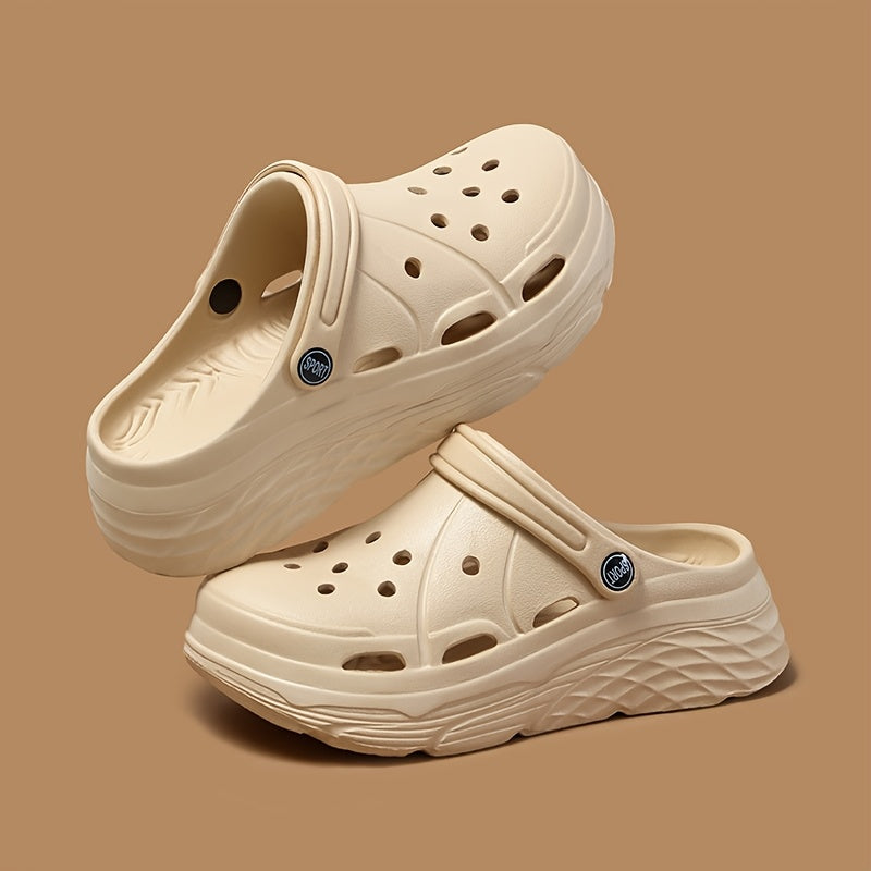 Women's Breathable Platform Clogs Non-Slip Beach Sandals Black White