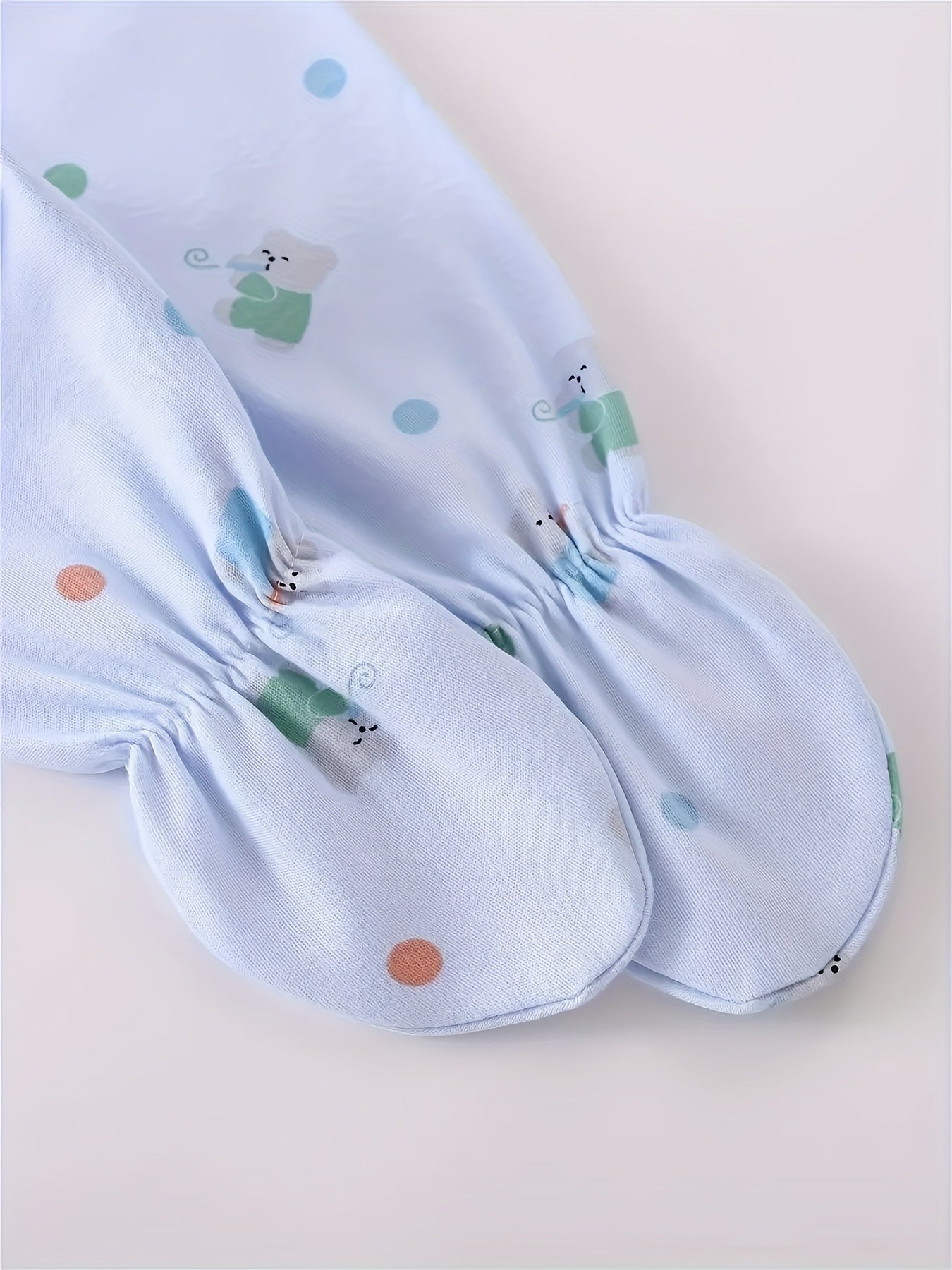 Baby Girl Cotton Clothing Set 7-Piece with Bear and Rabbit Cartoon All Over Print