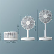 Portable Oscillating Table Fan Touch Control USB Rechargeable Compact Lightweight