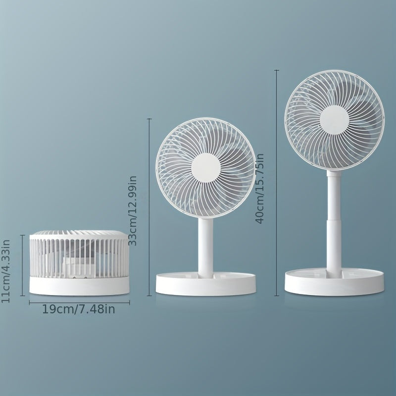 Portable Oscillating Table Fan Touch Control USB Rechargeable Compact Lightweight