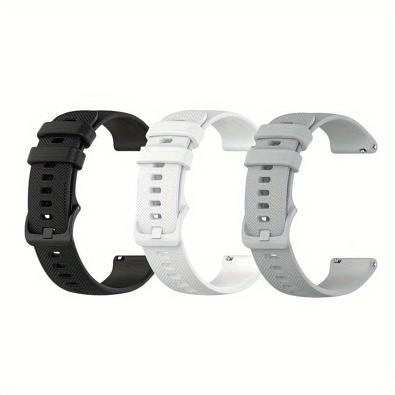 3pcs Silicone Watch Bands Compatible with Garmin Venu Vivoactive Vivomove Forerunner 18mm 22mm