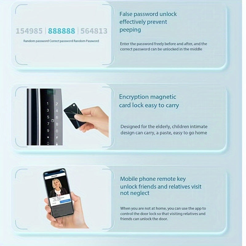 Smart Lock with 3D Facial Recognition Fingerprint and Password Home Security