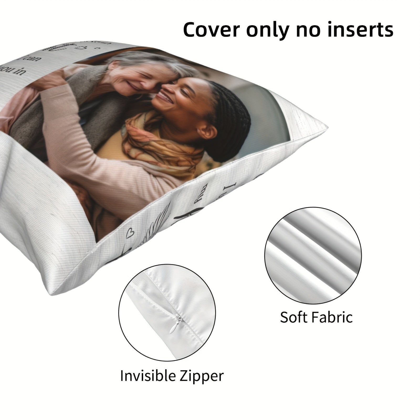 Shaxsiylashtirilgan Foto Yostiq Qopqog'i: Ona, Mening Yuragimda Abadiy - Oila uchun O'ylangan Hediya, Uy Bezash, Sevimli Odamni Eslash uchun Yodgorlik (Yostiq Yadrosi Kiritilmagan)