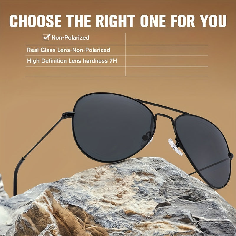 Unisex Fashion Glasses with Metal Frame and Glass Lenses