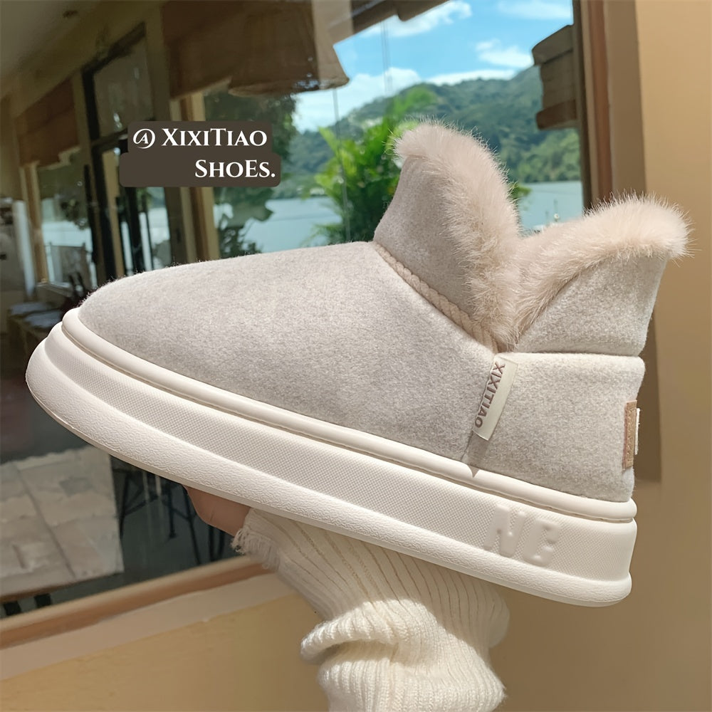 Детские меховые снегоступы противоскользящие зимние уличные повседневные для мальчиков и девочек низкий топ