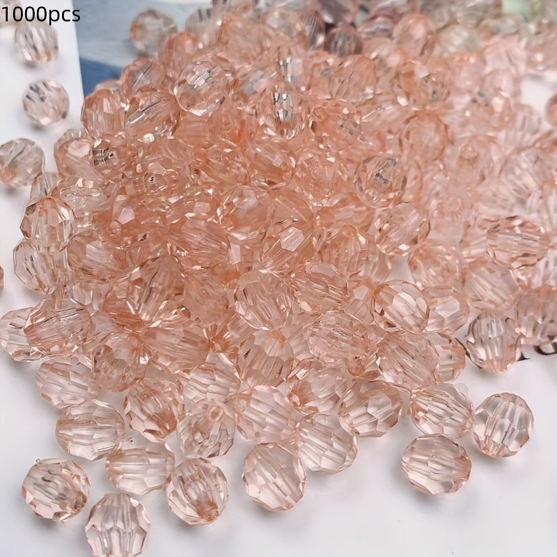 1000 piezas de cuentas de esquina de acrílico transparente de 6mm para bricolaje, joyería y decoración del hogar