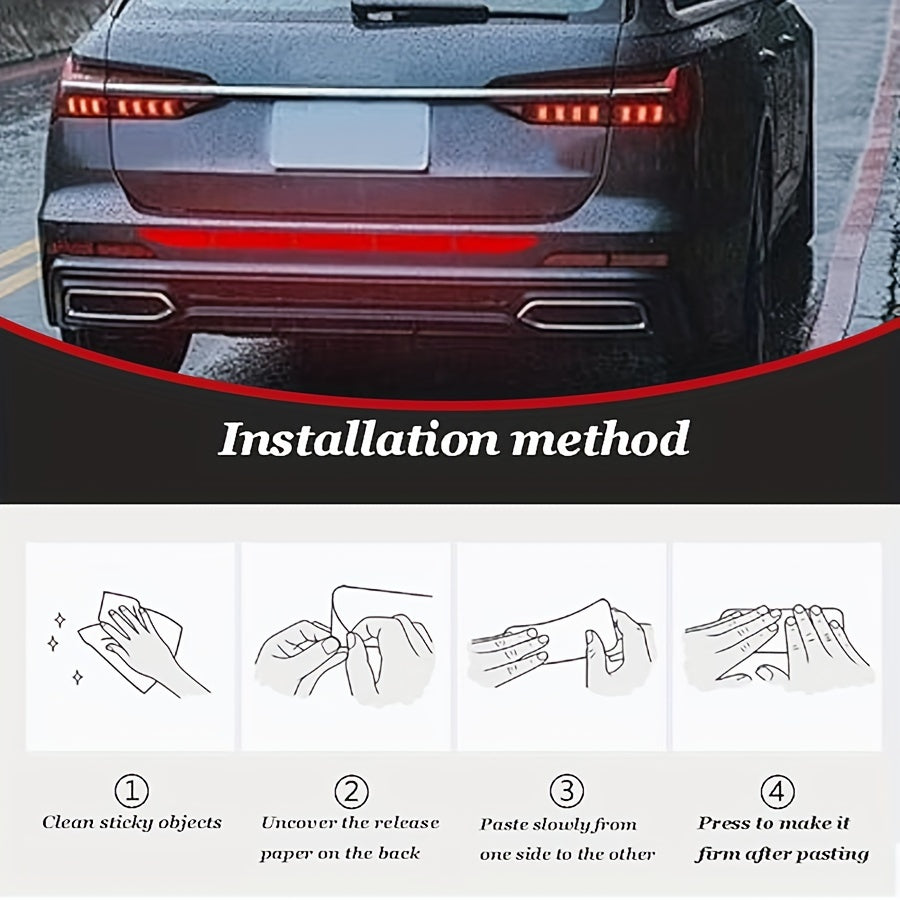 Car Reflective Sticker for Trunk and Tailgate, Anti-Collision Warning Strip