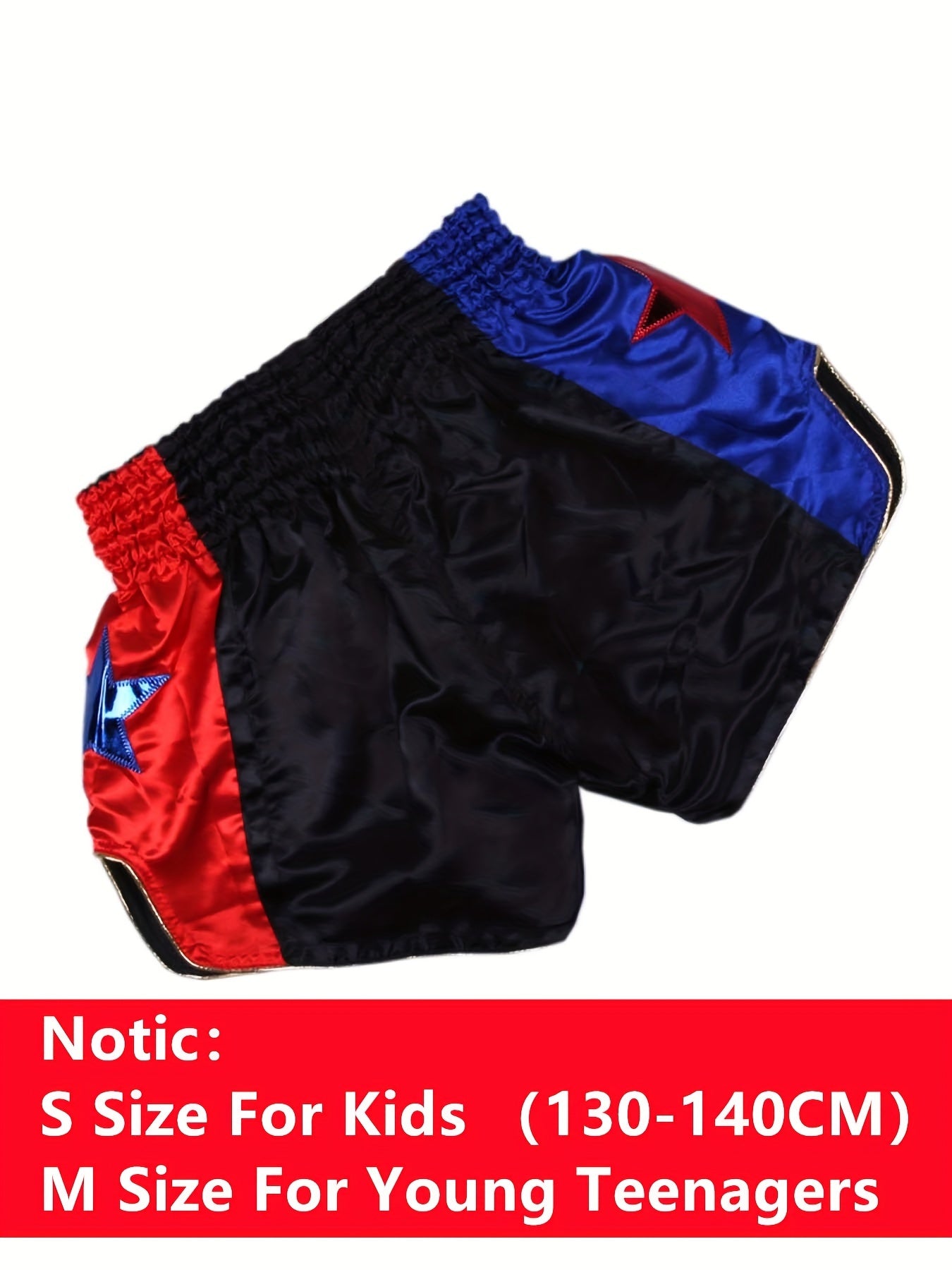 Boxing Training Shorts Lightweight Non-Stretch Polyester Padded Support for Combat Sports in Black Blue Red