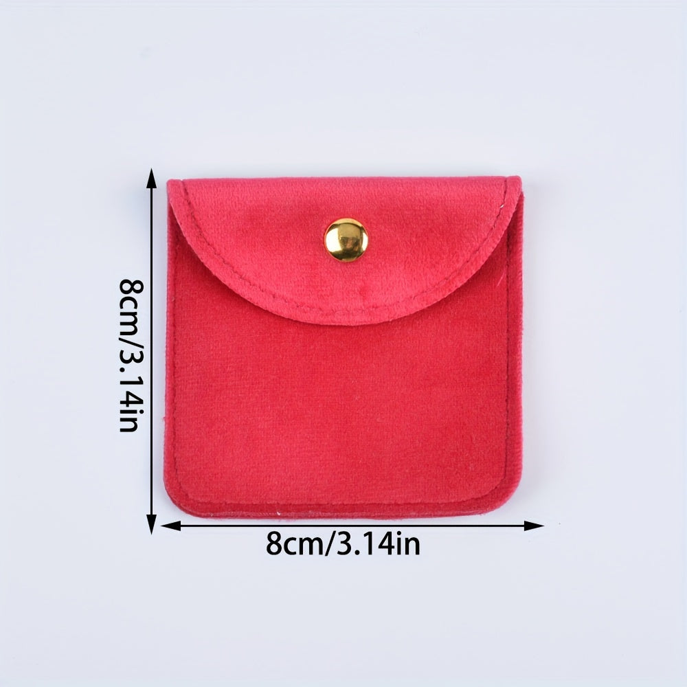 Set of 6 Velvet Jewelry Pouches with Suede Drawstring Bags for Watches Rings Earrings and Accessories