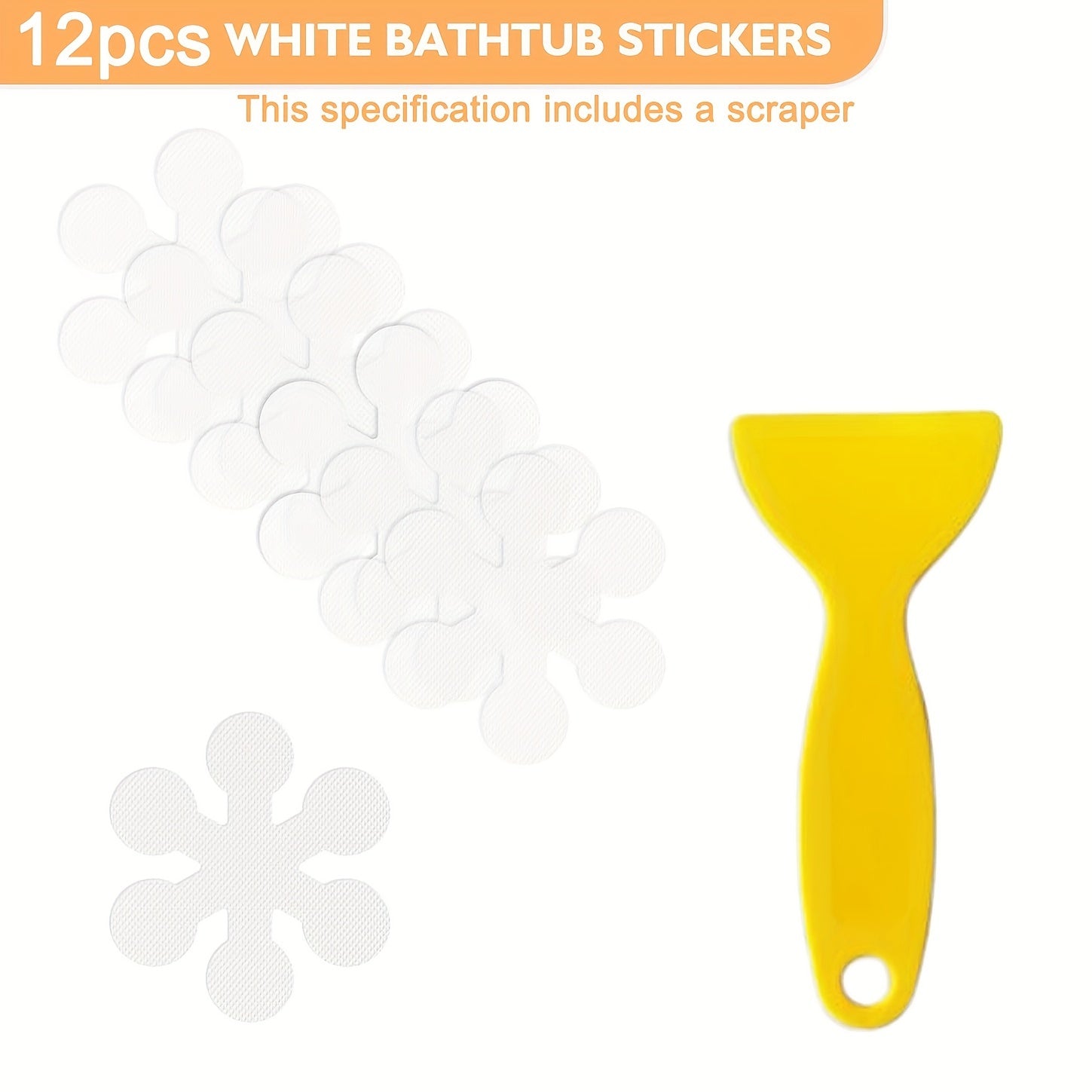 Non-Slip Snowflake Bathtub Stickers Sets of 3, 12, or 24 Transparent Floor Decals
