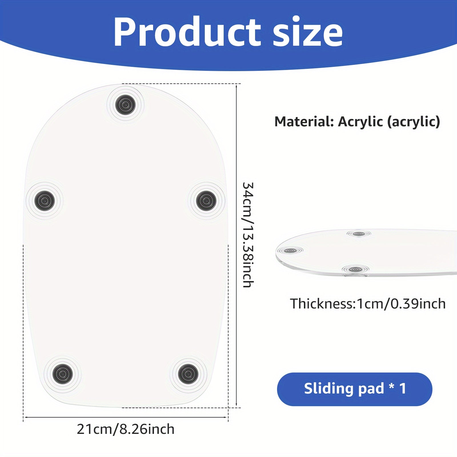 Acrylic Mixer Slider Mat for 4.5 Quart Tilt-Head Stand Mixers Non-Slip Kitchen Appliance Pad