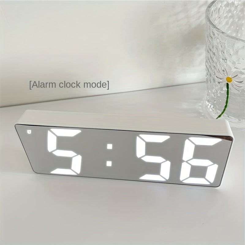 Digital LED Alarm Clock with Temperature Display and Adjustable Brightness