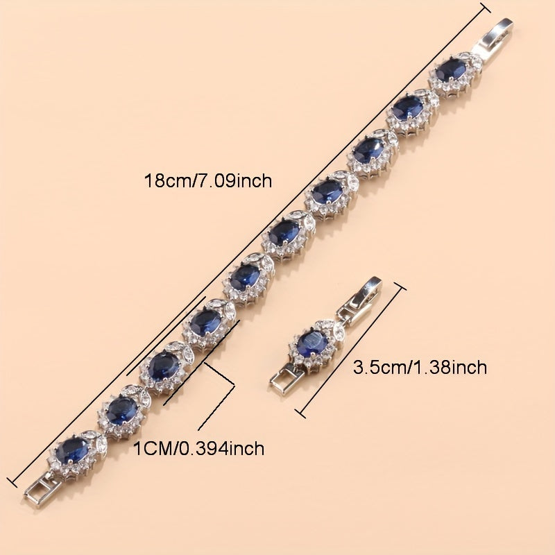 Sunflower Jewelry Set for Women Silver Plated Cubic Zirconia Earrings Ring Necklace Bracelet Wedding Vacation