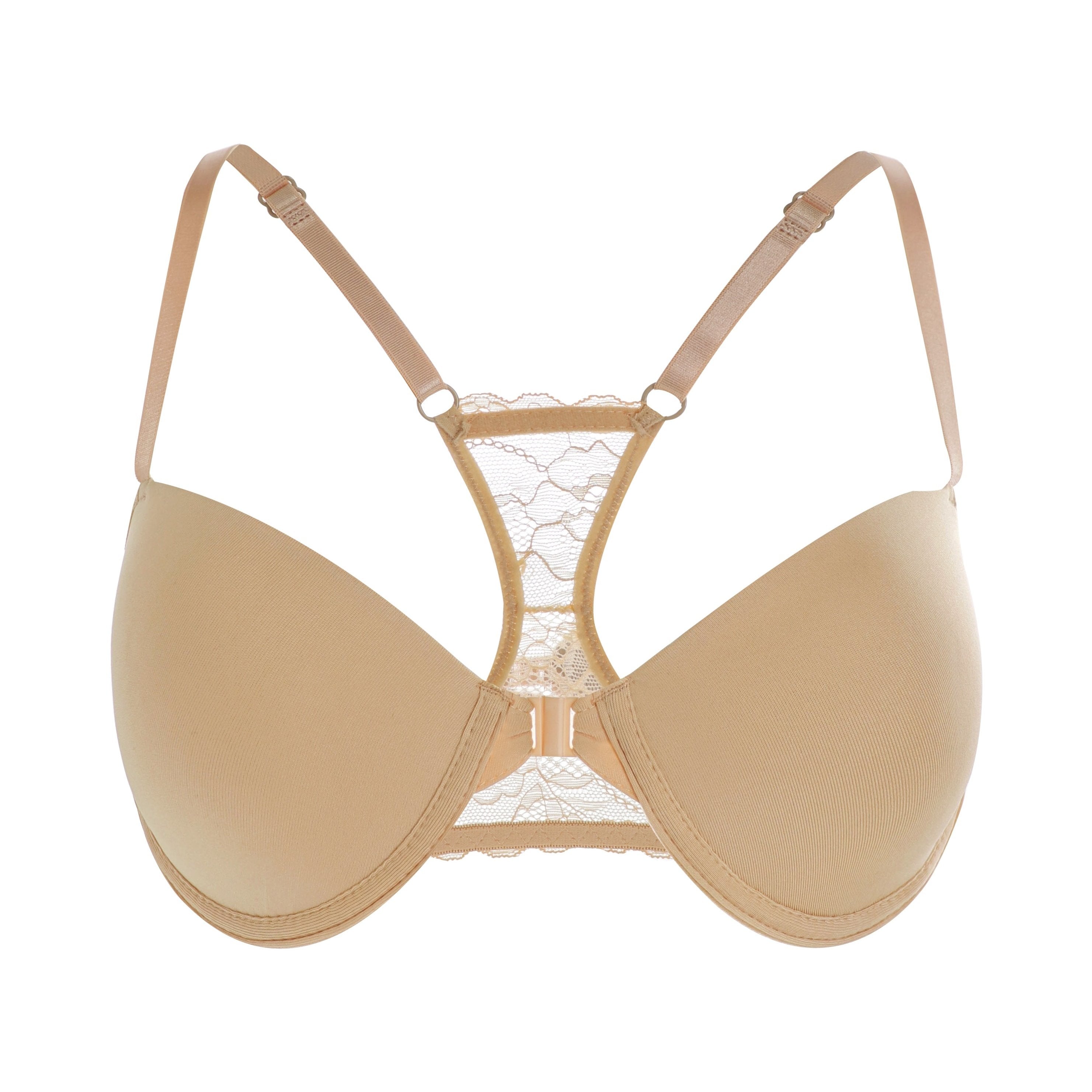 Ayollar uchun dantel T-shirt brassu va old qismidagi tugmachali ko'taruvchi brassu, qulay va nafas oladigan ichki kiyim.