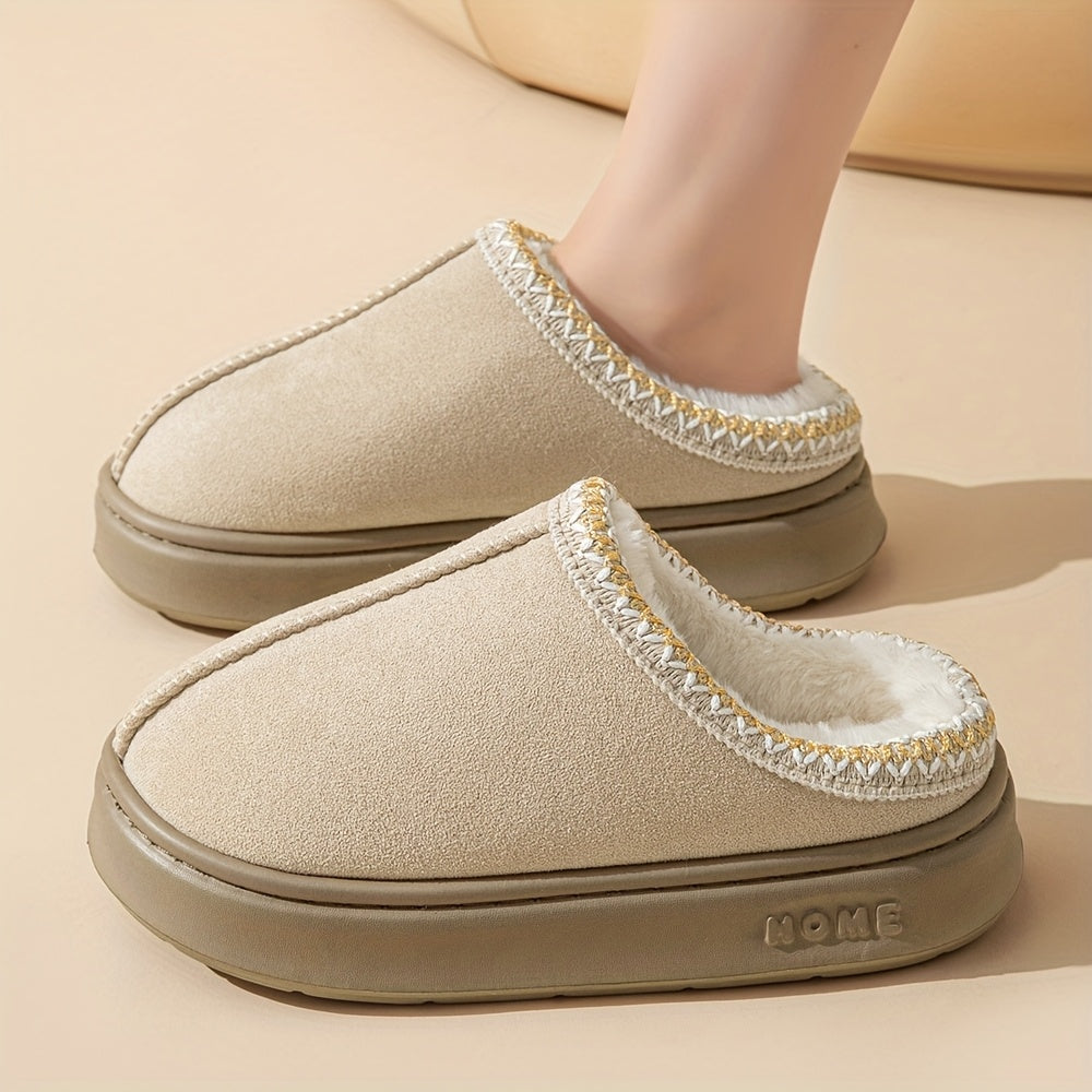 Women’s Cozy Faux Fur Slip-On Loafers Casual Indoor Outdoor Shoes