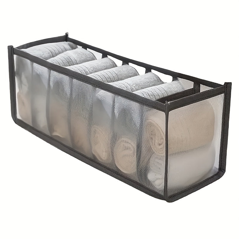 7-Grid Mesh Underwear and Socks Organizer for Drawer Storage Space Saving