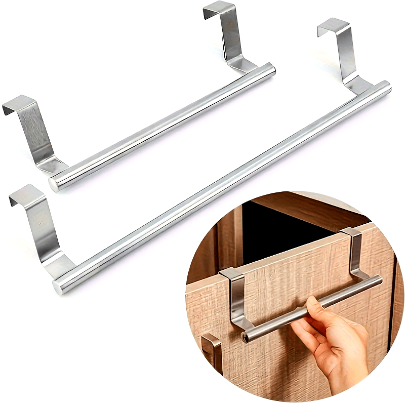 Stainless Steel Towel Hanger Rack for Kitchen Cabinet Door Storage