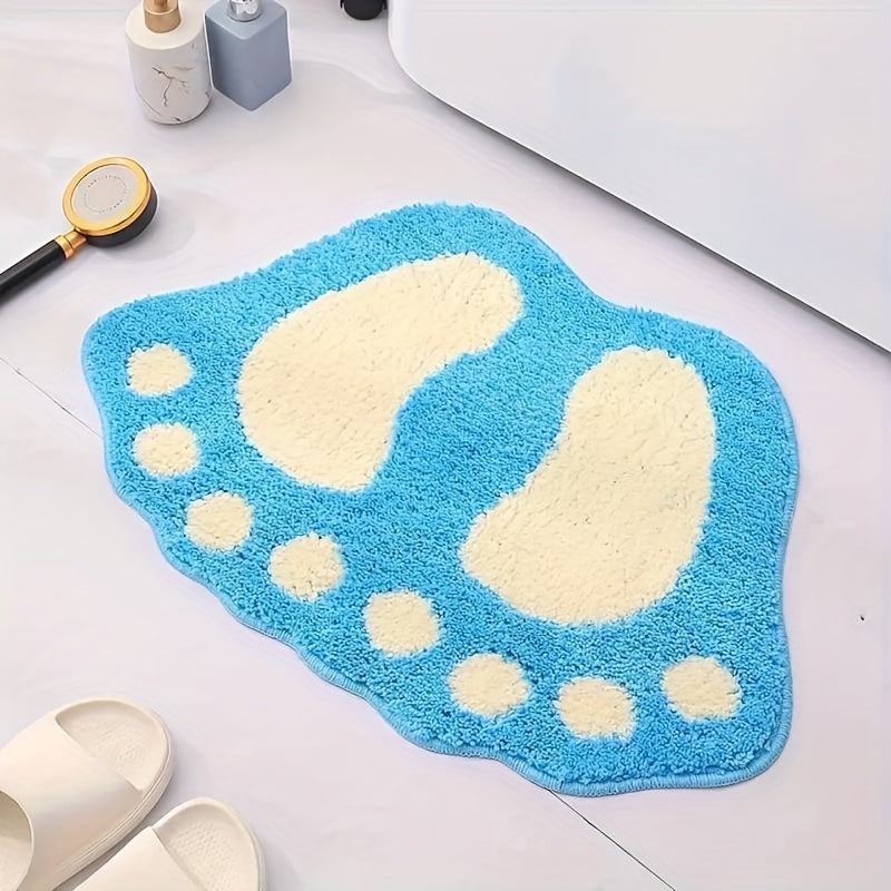 Paw Print Bathroom Floor Mat Absorbent Non-Slip Kitchen Rug for Bathroom Bedroom