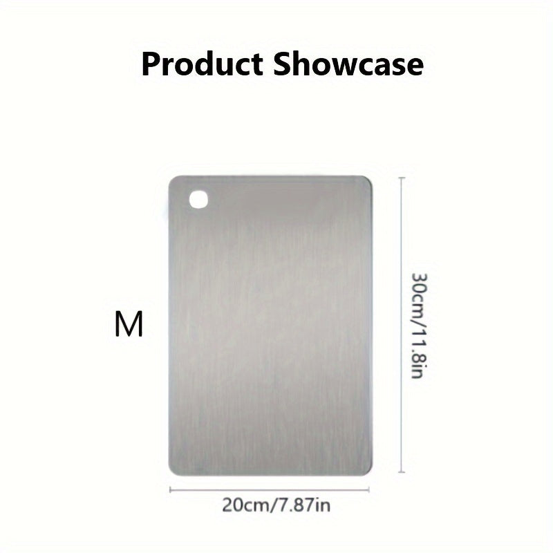 Stainless Steel Chopping Board for Fruits Vegetables Meat Portable Kitchen Accessory