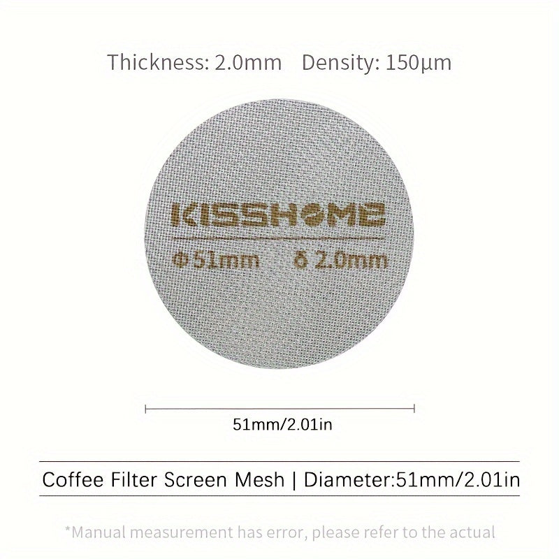 316 zanglamas po'latdan yasalgan qayta ishlatiladigan espresso puck ekran, issiqqa chidamli, 51mm, 53.5mm va 58.5mm diametrlarida mavjud. Breville mashinalari va 51mm, 54mm, va 58mm portafilterlar bilan mos keladi. Qahva aksessuarlarini o'z ichiga oladi.